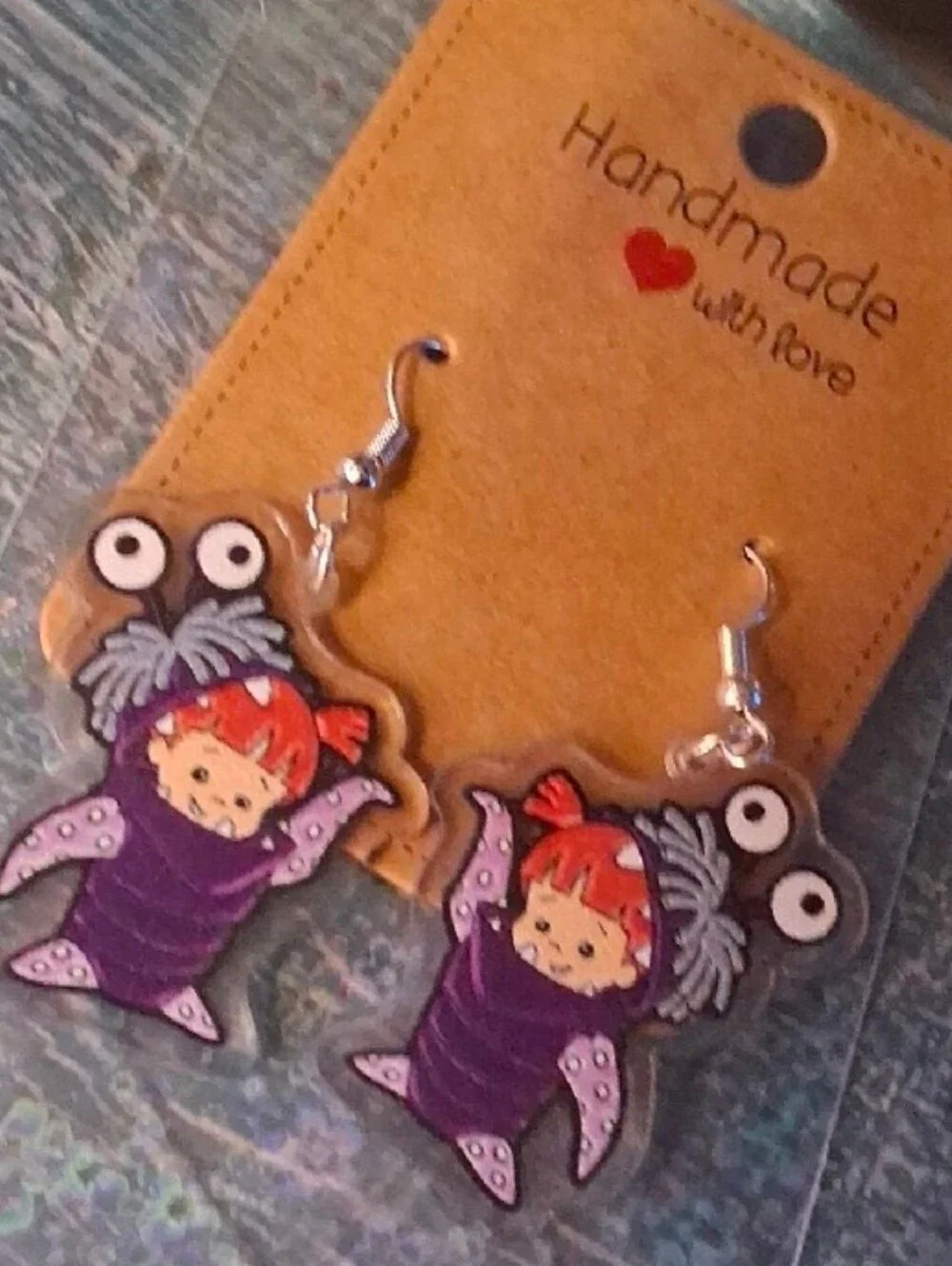 $8 Each Or Bundle 5/$20 Handmade Boo In Purple Costume Inspired Kids Earrings